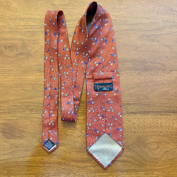 Beaufort Tie Rack 100% Silk Italy made Billiard/Pool Balls Copper Men's Necktie - Picture 4 of 9